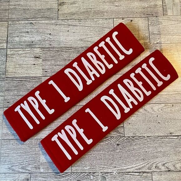 Custom, Medical Alert, Red & Black, Seat Beat Strap Cover, 2Pack, NEW - Picture 4 of 13